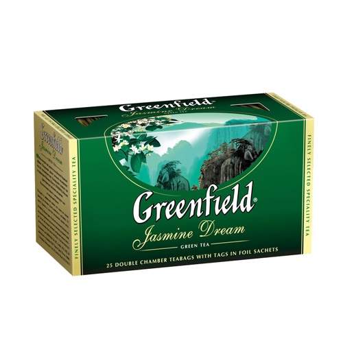 Чай Грінфілд зелений з аром. жасміну Jasmin Dream (100 пак./пак.) - Фото 1