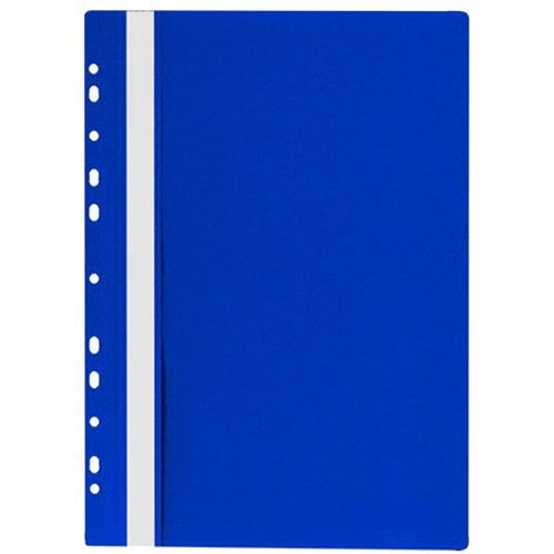 Швидкозшивач п/е з перф. А4 Economix т/синій (10шт/пак) - Фото 1