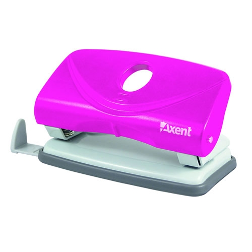Діркопробивач Welle-2, пластик. 10 арк, неон рожевий, Axent 3811-10-A - Фото 1