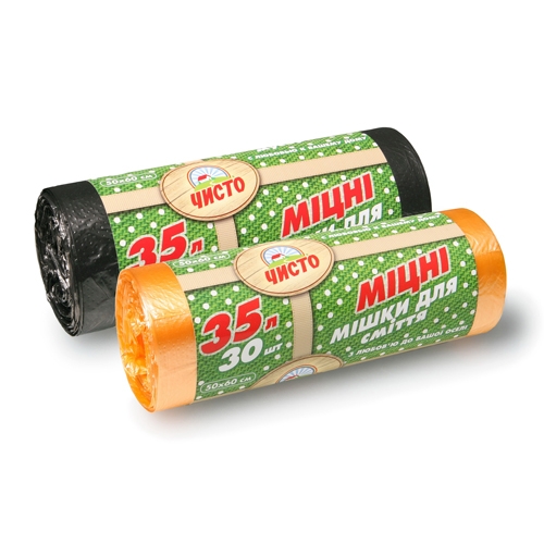Пакеты д/мусора крепкие 35л  (30шт.) Чисто - Фото 1