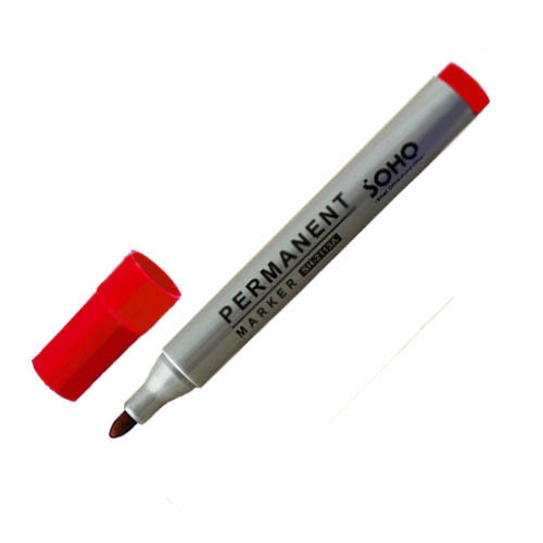 Маркер перманентний Soho 2 мм червоний - Фото 1