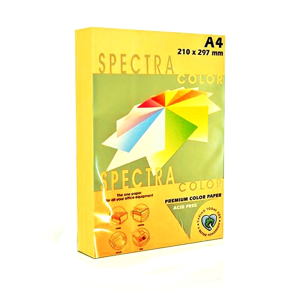 Папір кольор. А4 75г/м2 неон жовтий  Spectra Color Yellow 363 500арк. - Фото 1