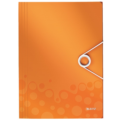 Папка на гумках А4 Leitz WOW помаранчевий металік - Фото 1