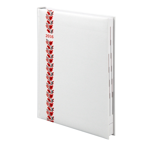Щоденник 2016 Стандарт Графо білий, укр. орнамент 1 - Фото 1