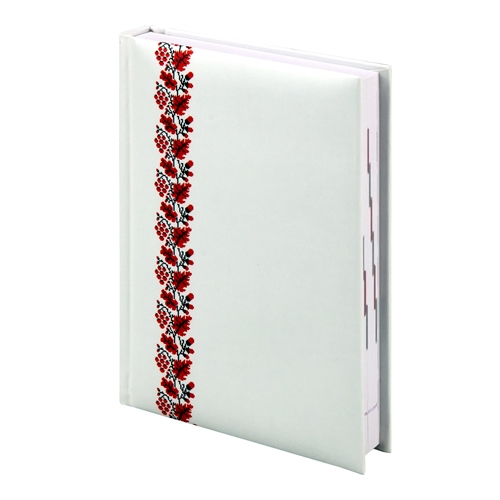 Щоденник 2016 кишеньк. Графо білий укр орнамент - Фото 1