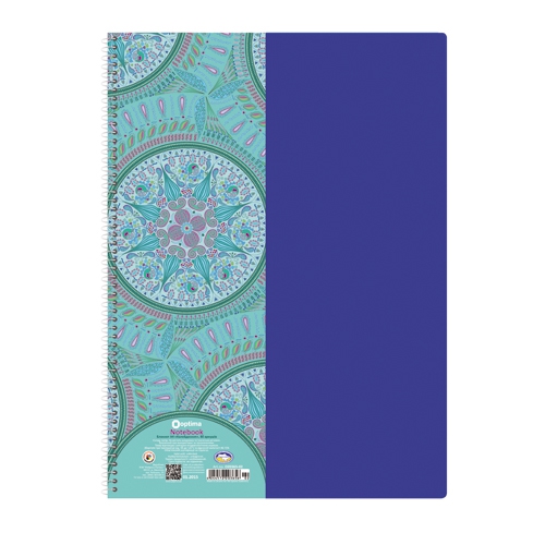 Блокнот Kaleidoscope пласт. А4 пруж. збоку 80 арк. в клітинку асорті - Фото 1