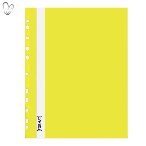 Швидкозшивач п/е з перф. А4 Format жовтий - Фото 1