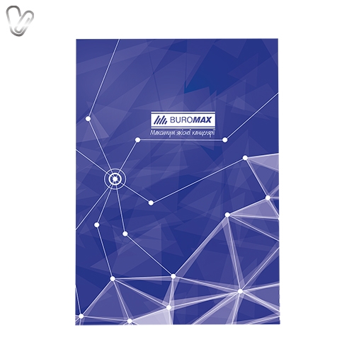 Книга канцеляр. 96арк. кліт. А4 ламін. обкл. офсет Buromax Pyramids синя - Фото 1