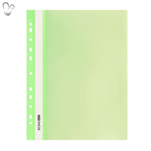 Швидкозшивач п/е з перф. А4 Economix салатовий (10шт/пак) - Фото 1