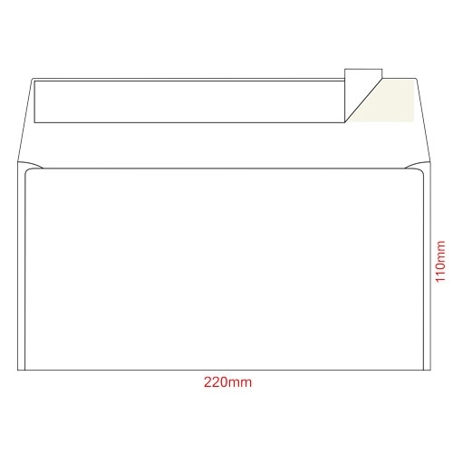 Конверт Евро скл білий 100г/м2 50шт./пак. 220х110мм - Фото 1