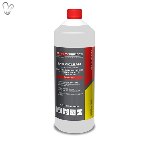 Концентрований засіб для чищення сантехніки та кераміки PRO Professional MAXICLEAN 1л - Фото 1