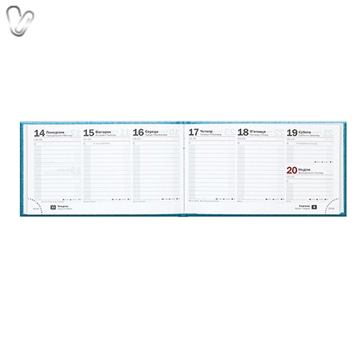 Щотижневик 2018 карман. Denim срб/т бірюзовий - Фото 2