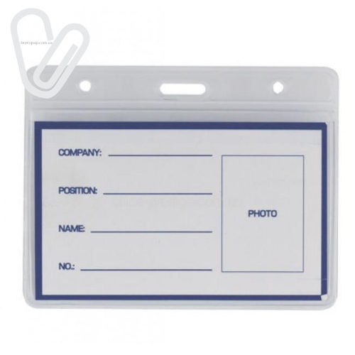 Бейдж горизонт. проз. 100*82 мм, вкладка 88*54 мм zip lock Axent 10шт - Фото 1