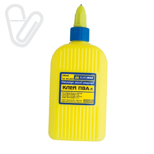 Клей ПВА 200 мл, ковпачок-дозатор, - Фото 1