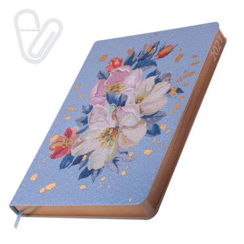 Щоденник датов. 2021 CHERIE, A5, св.-блакитний, штучна шкіра - Фото 2