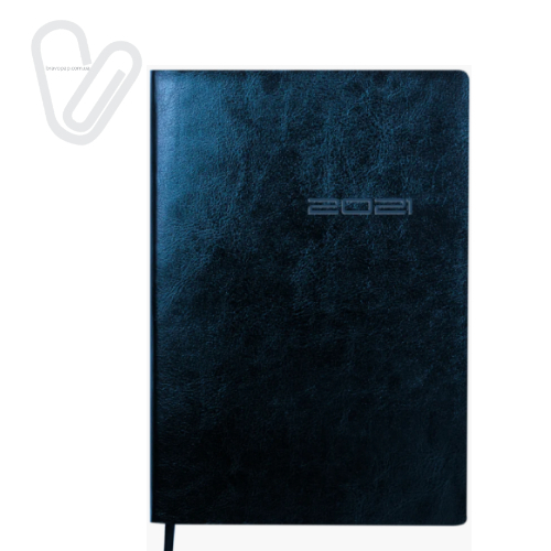 Щоденник датов. 2021 IDEAL, A5, синій, штучна шкіра - Фото 1