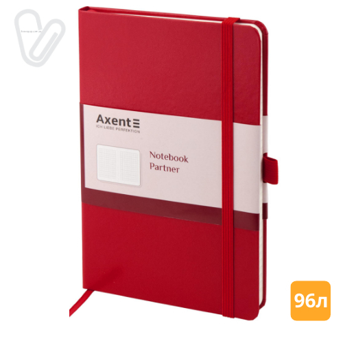 Блокнот 125*195 96л клітинка Partner червоний  - Фото 3