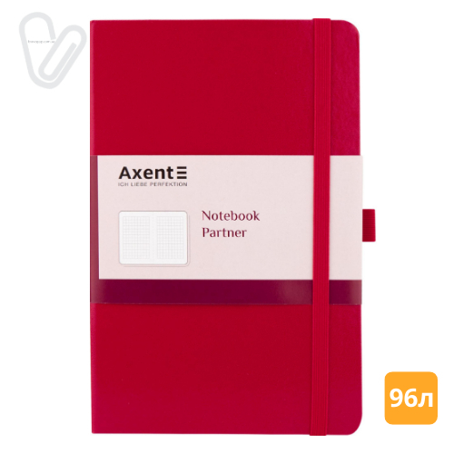Блокнот 125*195 96л клітинка Partner червоний  - Фото 1