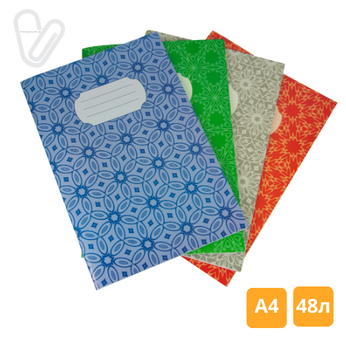 Книга обліку 48л клітинка А4 м'яка обл.газет. асорті JOBMAX - Фото 1