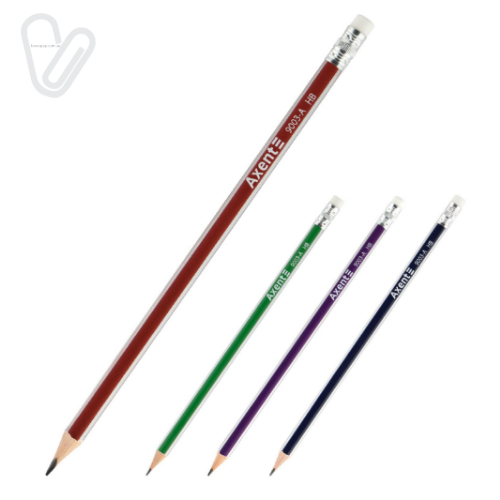 Олівець графітний з гумкою НВ Axent 9003/100-А - Фото 1