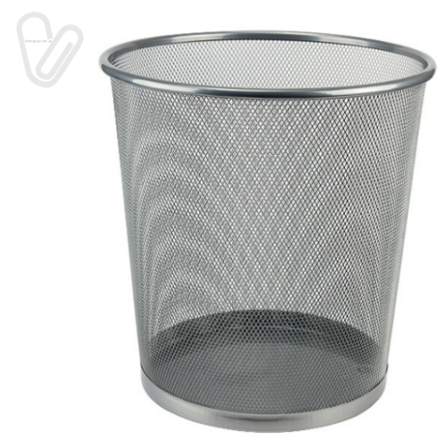 Корзина д/сміття метал. кругла срібна Axent - Фото 1