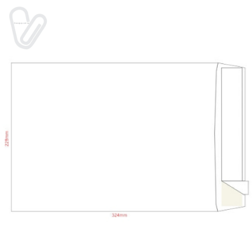 Конверт С4 скл білий 90г/м2 229х324мм бік. клапан (50 шт/уп.) - Фото 1