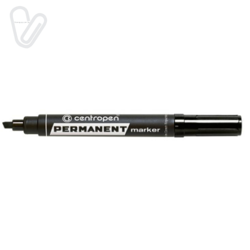 Маркер перманентний Centropen 1-4,6мм чорний клинопод. 8576 - Фото 1