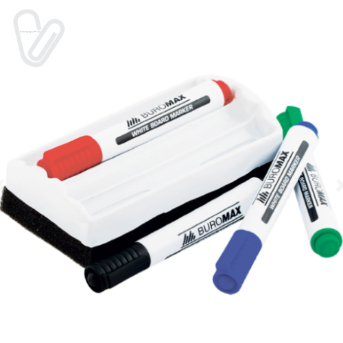 Маркер д/дошки набір BM.8800-84 (4шт) +губка - Фото 5