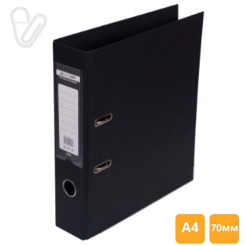 Папка-реєстратор А4 двост. 7 см, чорний Axent - Фото 1