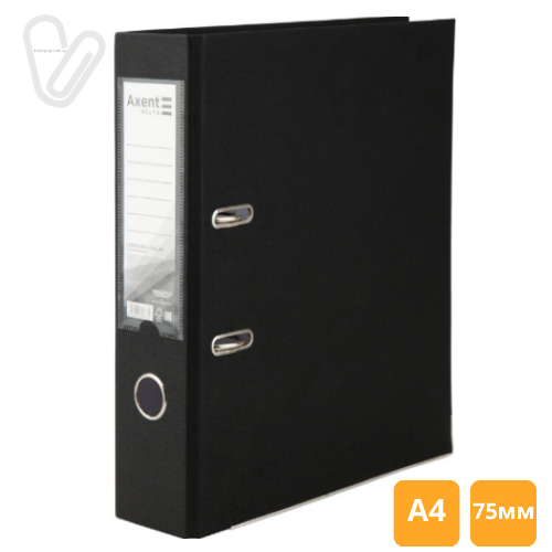 Папка-реєстратор одностор. 7,5cм А4 чорна, D1714-01C - Фото 1