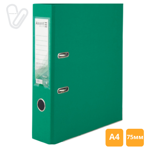 Папка-реєстратор А4 одностор. 7 см, зелена - Фото 1