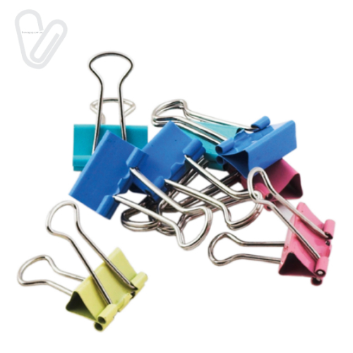 Зажими 19мм кольор. (12шт./пак.) - Фото 1