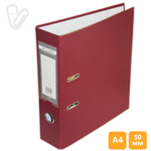 Папка-реєстратор одностор. Buromax 5cм А4 бордова - Фото 1