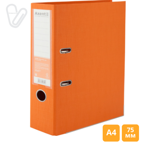 Папка-реєстратор двосторон. 7 cм А4 помаранчева Prestig e+ - Фото 1