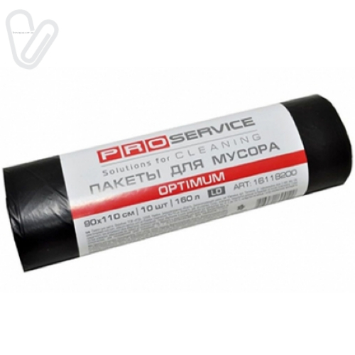 Пакети д/сміття 160л 90х110см (10шт.) чорні LD PRO OPTIMUM - Фото 1