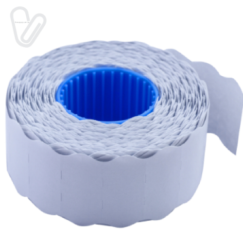 Цінник 26мм*12мм  (1000 шт) фігурний, внутрішня намотка, білий 10 рул/пак. - Фото 1