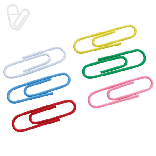 Скріпки кольорові, 28 мм, 100 шт. - Фото 1