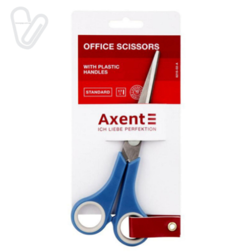 Ножиці 17см з гумовими вставками,синіі Axent - Фото 2