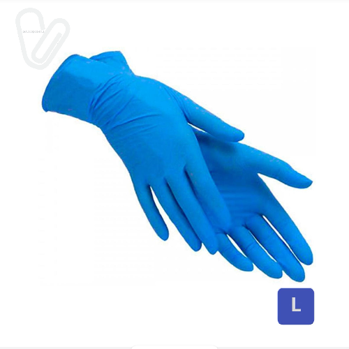 Рукавички нітрілові 3,5г L mediOk Nitrile BlueSky (100шт./уп.) сині - Фото 2