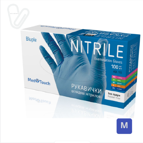 Рукавички нітрілові 3,7г М SPACE mediOk (100шт./уп.), чорні - Фото 2