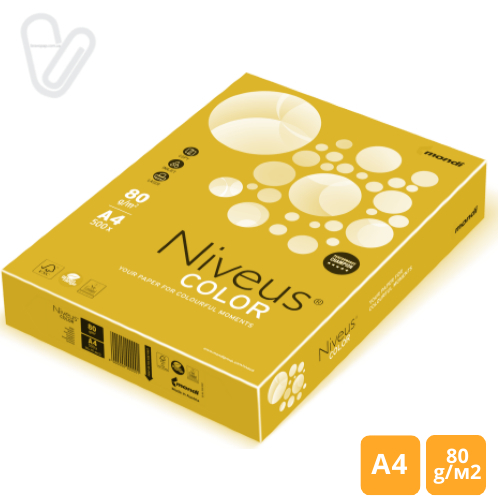 Папір кольорвий насич. жовтий а4/80 500арк. - Фото 1