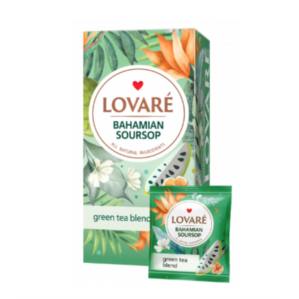 Чай зелений 24 пак. Lovare БАГАМСЬКИЙ САУСЕП Саусеп Пелюстки квітів апельсина - Фото 1
