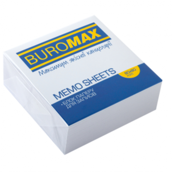 Блок паперу д/заміток 80*80 до 330арк. клеєний білий - Фото 1