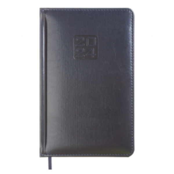 Щотижневик датов. 2024 BRAVO, A5, синій, штуч. шкіра/поролон - Фото 1