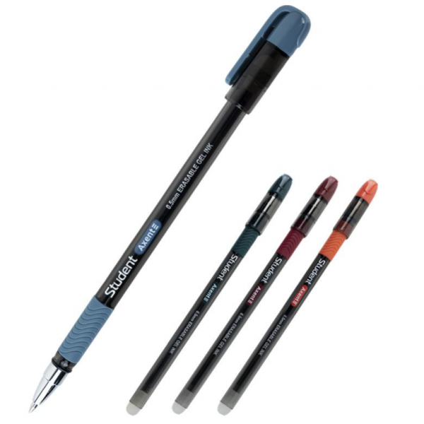 Ручка гелева пиши-стирай Axent Student чорна 0.5мм - Фото 1