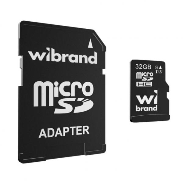 Карта памяти microSDHC (UHS-1) class 10 (adapter SD)  Wibrand 32Gb - Фото 1