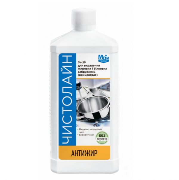 Засіб д/видалення жиру та нагару Чистолайн Антижир 1л - Фото 1