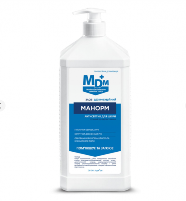 Засіб антисептичний дозатор Манорм 1л - Фото 1