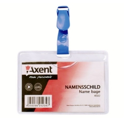 Бейдж горизонтальн. 99*70мм. пластик. з кліпом (12шт./пак.) Axent 4502-A