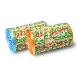 Пакеты д/мусора крепкие 35л  (100шт.) Чисто